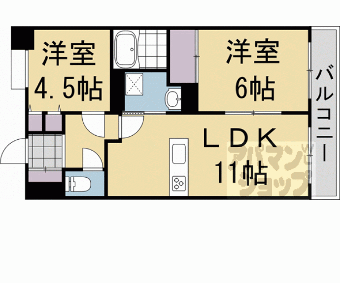 【ユニハイム伏見大手筋】間取
