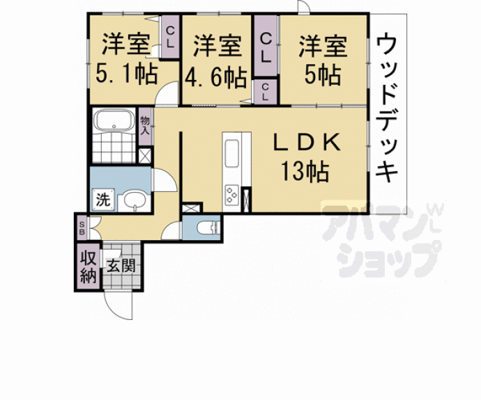 【シャーメゾングラン西京極】間取