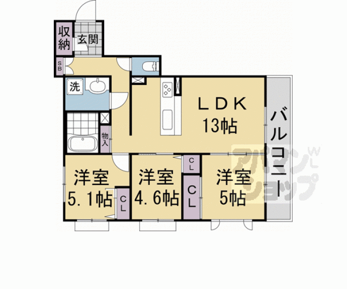 【シャーメゾングラン西京極】間取