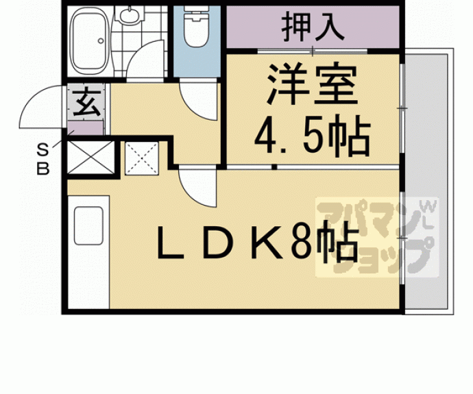 【メルディアキューブ観月橋　Ｂ棟】間取