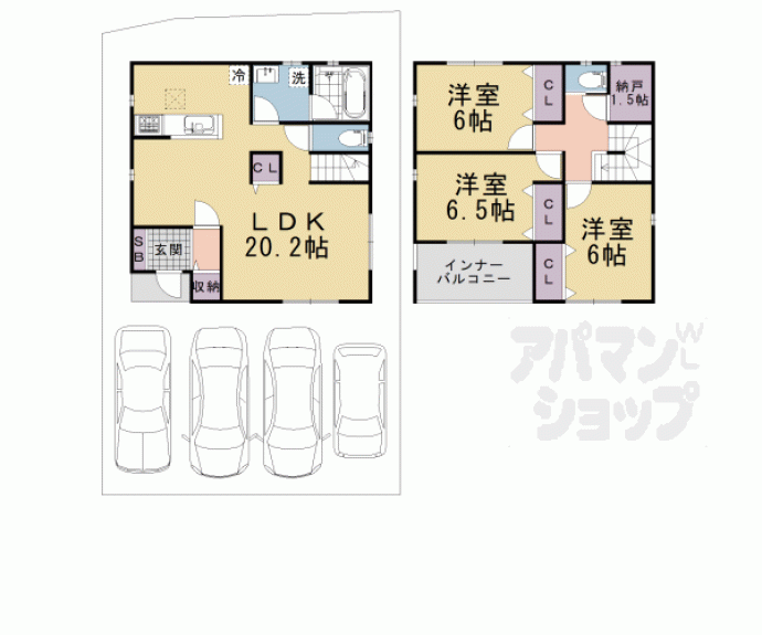 【曽我部町寺長縄手貸家】間取