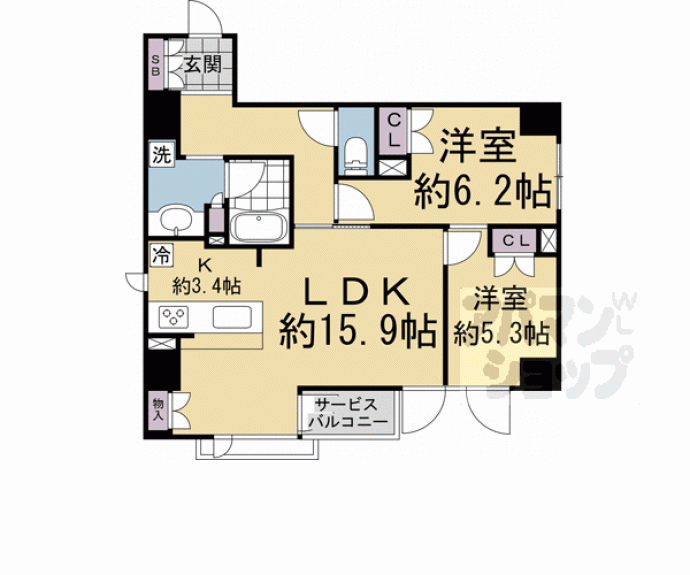 【サンメゾン京都堺町通ザ・テラス】間取