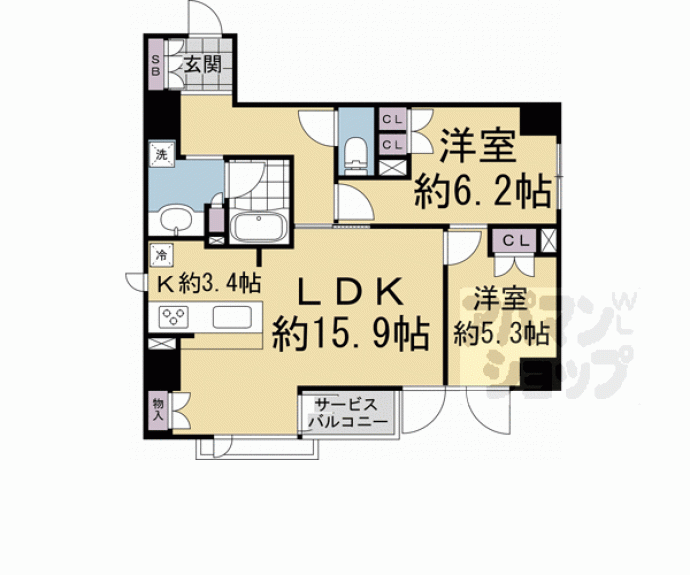 【サンメゾン京都堺町通ザ・テラス】間取