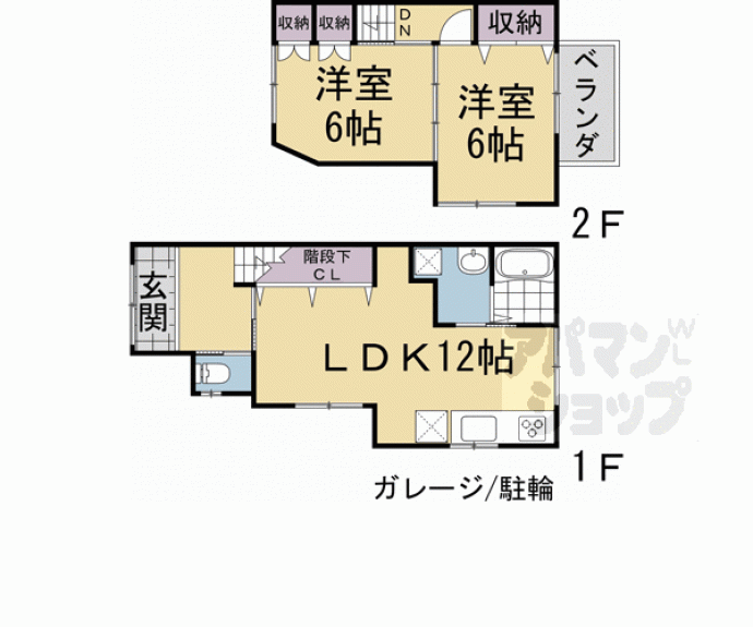 【一乗寺北大丸町６３－２貸家】間取