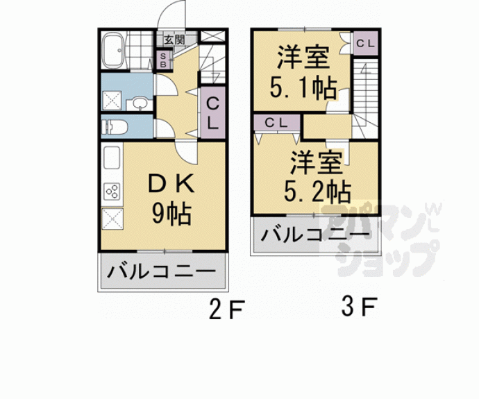 【エルマージュ安朱】間取