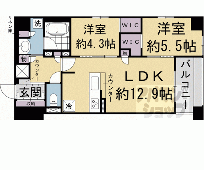 【プレサンスロジェ京都御所西】間取