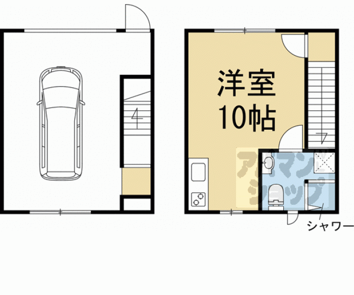 【ガレージハウス上賀茂】間取