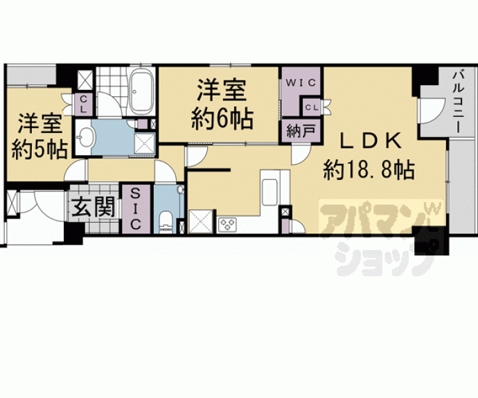 【シーンズ京都四条烏丸　彩の邸】間取