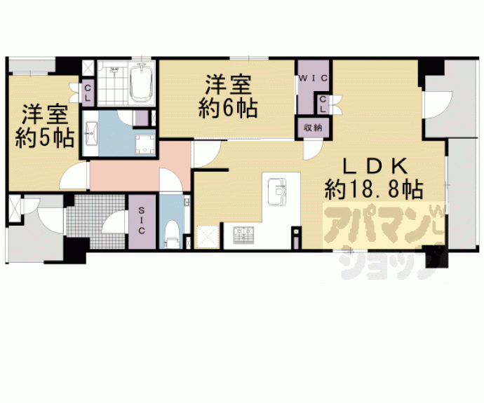 【シーンズ京都四条烏丸　彩の邸】間取
