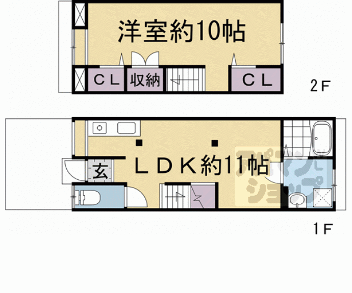 【羽束師菱川町貸家】間取