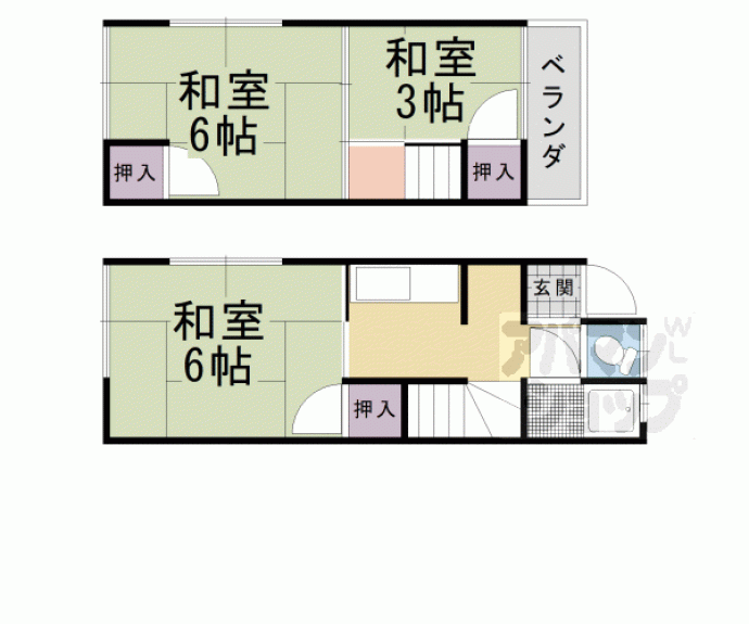 【大山崎広敷貸家】間取