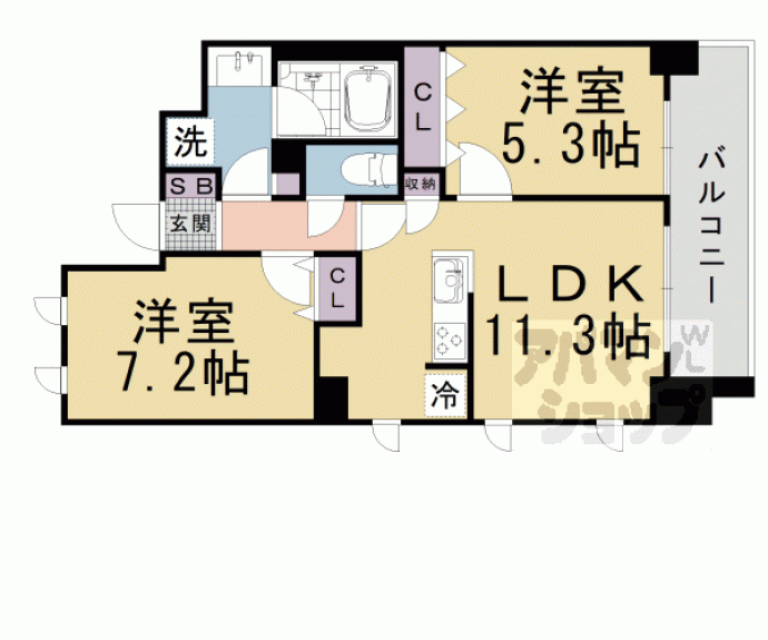 【ブランシエスタ山科大塚】間取