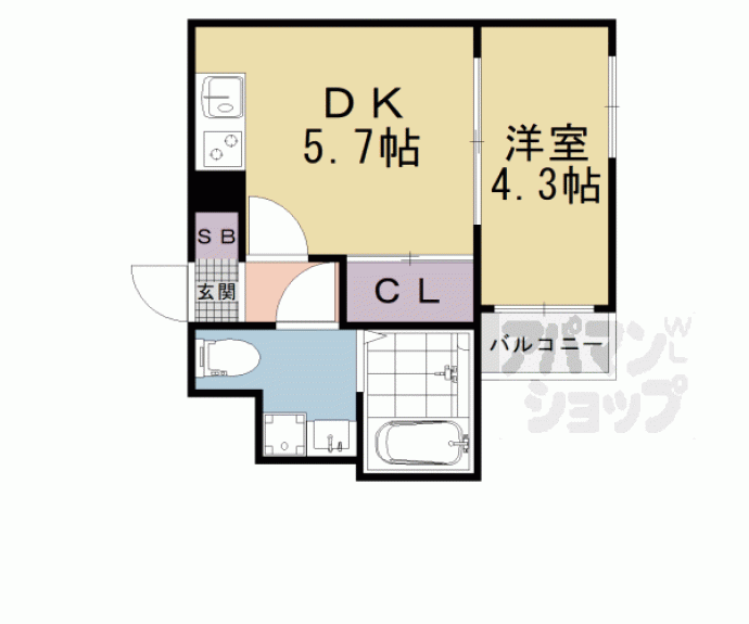 【ＴＨＥ　ＧＡＲＮＥＴ　ＳＵＩＴＥ　ＲＥＳＩＤＥＮＣＥ　山科ＷＥＳＴ】間取