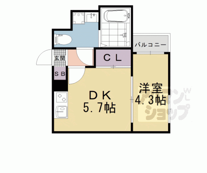 【ＴＨＥ　ＧＡＲＮＥＴ　ＳＵＩＴＥ　ＲＥＳＩＤＥＮＣＥ　山科ＷＥＳＴ】間取
