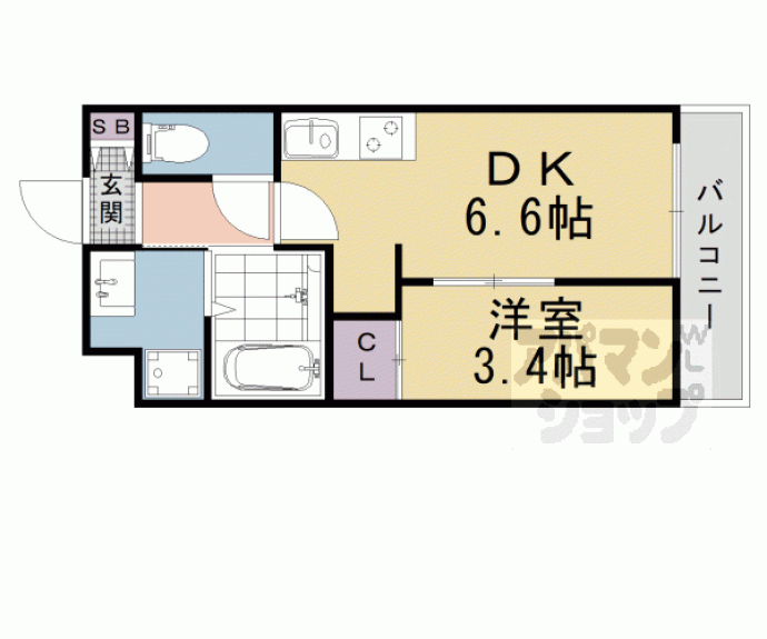 【ＴＨＥ　ＧＡＲＮＥＴ　ＳＵＩＴＥ　ＲＥＳＩＤＥＮＣＥ　山科ＷＥＳＴ】間取