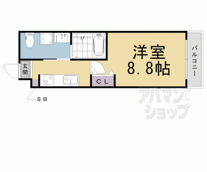 【ＴＨＥ　ＧＡＲＮＥＴ　ＳＵＩＴＥ　ＲＥＳＩＤＥＮＣＥ　山科ＷＥＳＴ】間取