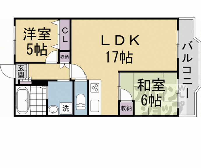 【ユニ宇治マンション　５号館】間取