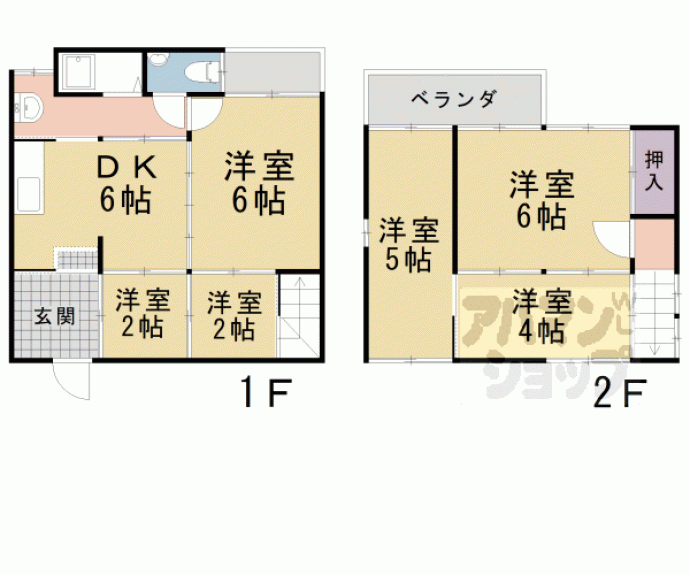 【中京区橋本町４６９貸家】間取