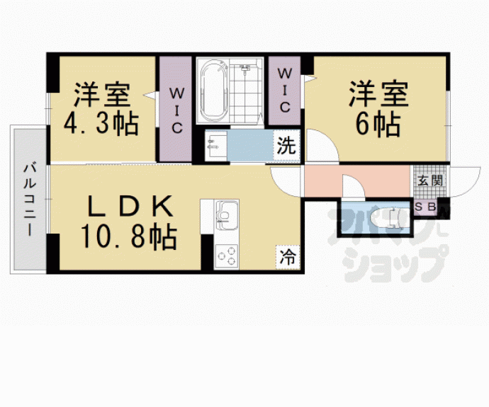 【メゾンドカルム粟津】間取