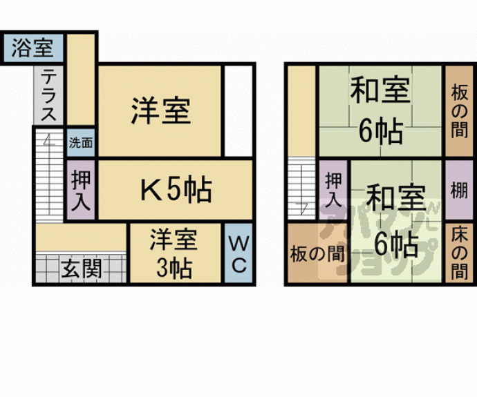 【小山下板倉町貸家】間取
