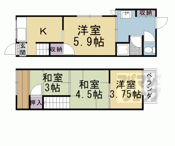 【神足１丁目貸家】間取