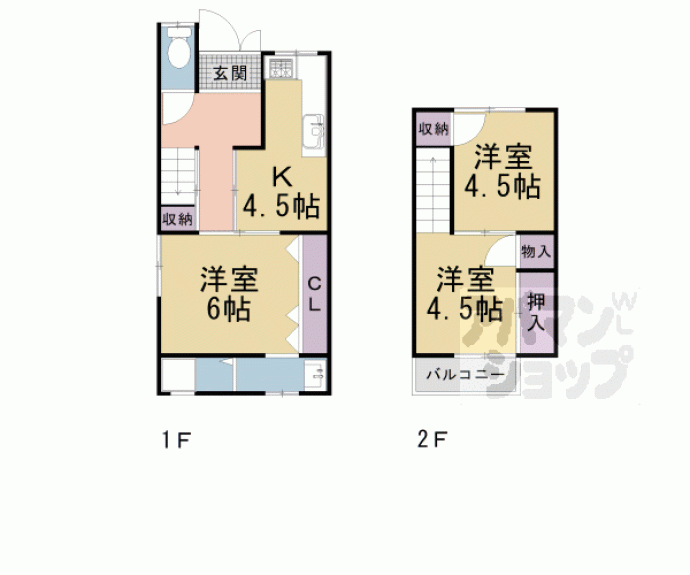 【深草西浦町５丁目貸家】間取