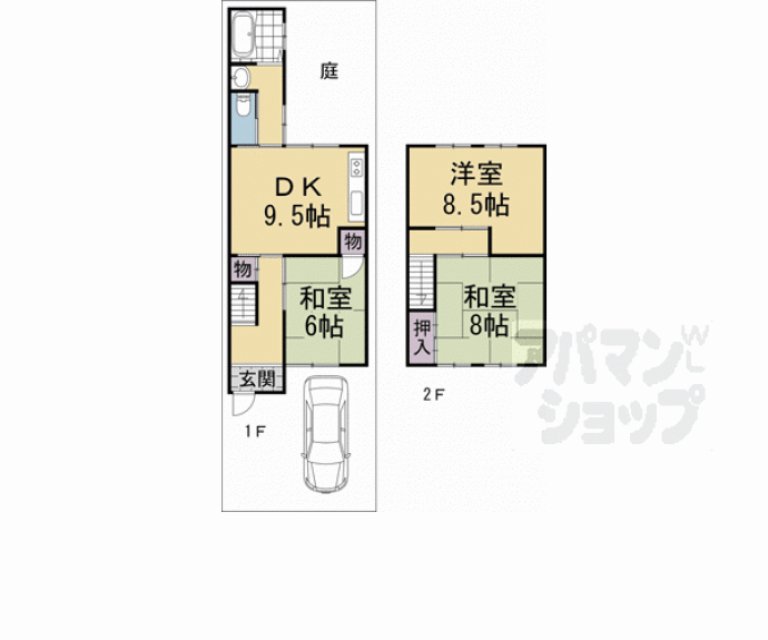 【西ノ京左馬寮町貸家】間取