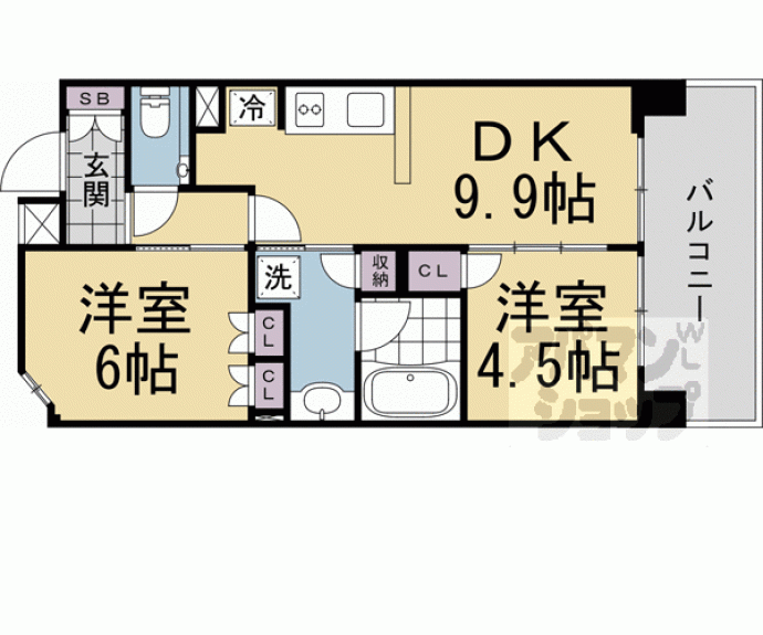 【ライオンズ鴨川東】間取