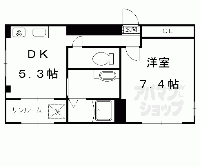 【ビッグバーンズ両替町】間取
