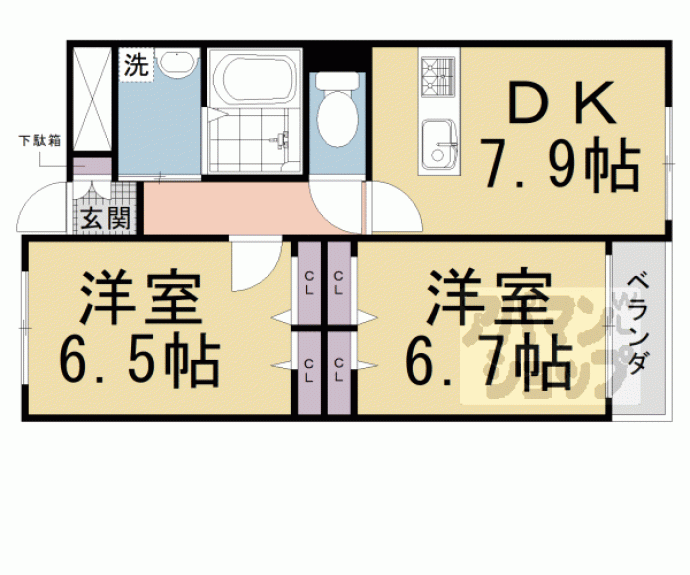 【コーポラス伏見】間取