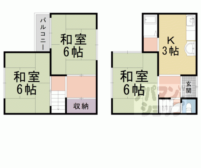 【竹鼻サイカシ町テラスハウス】間取