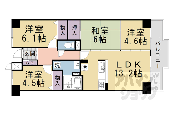 【パデシオン宇治木幡】間取