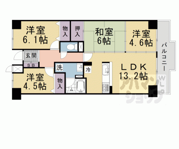 【パデシオン宇治木幡】間取