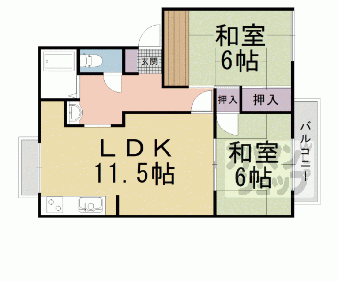 【グリーンベル西大津 C棟】間取