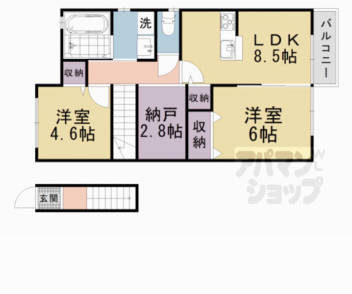 【Plaisir堅田 B棟】間取