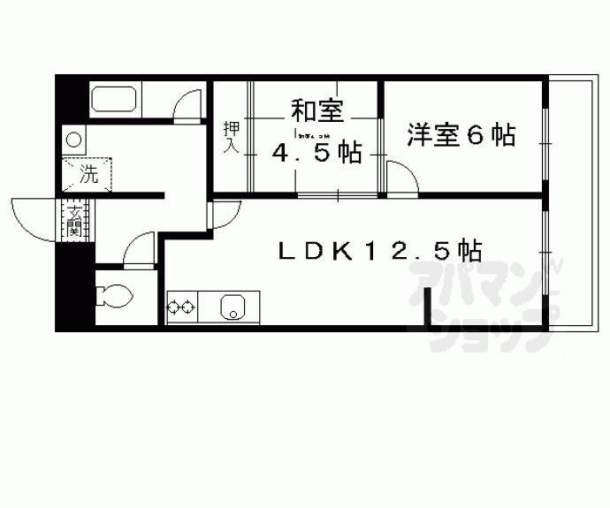 【シャトー深草　１ｓｔ】間取