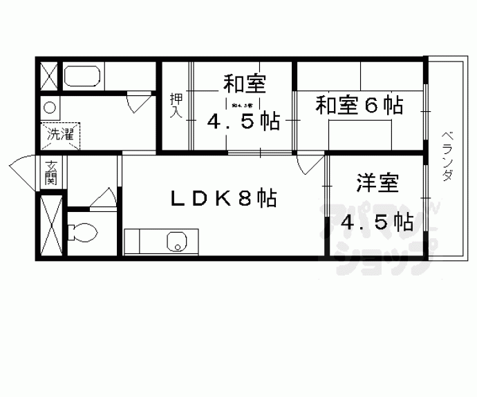 【シャトー深草セカンド】間取