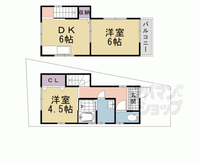 【篠町柏原川原垣内貸家】間取
