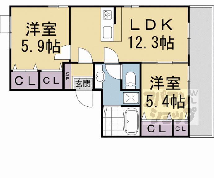 【フェリーク長岡京】間取