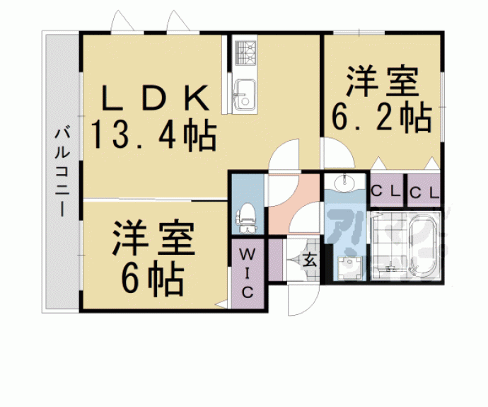 【フェリーク長岡京】間取
