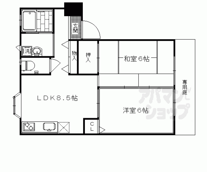 【山越FLORA GARDEN】間取