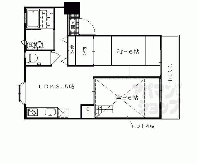 【山越ＦＬＯＲＡ　ＧＡＲＤＥＮ】間取