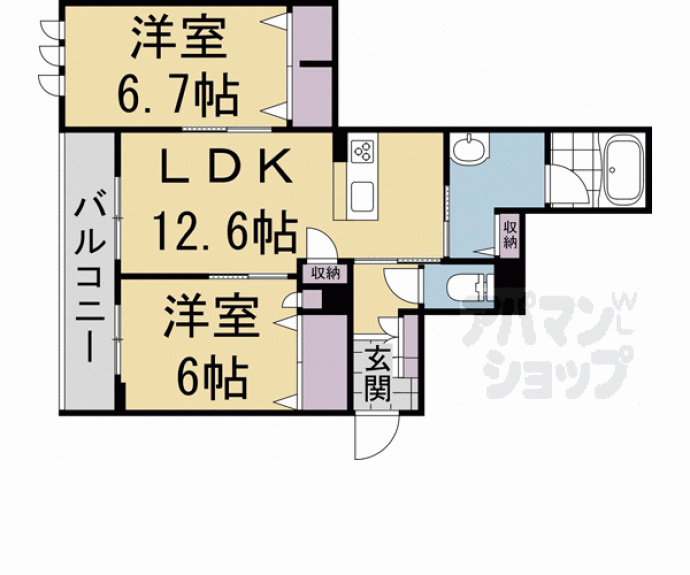 【シャーメゾン　アオハウオリ】間取