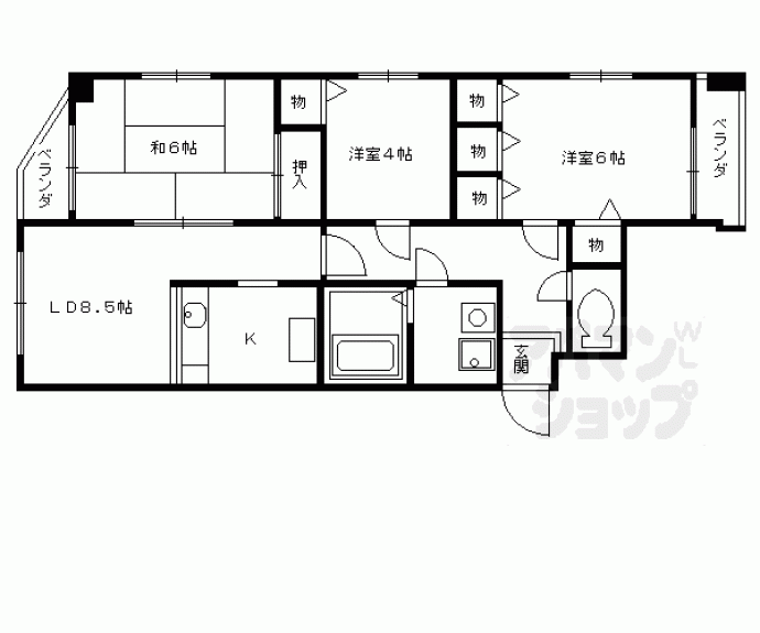 【ジャルダンデ嵐山】間取