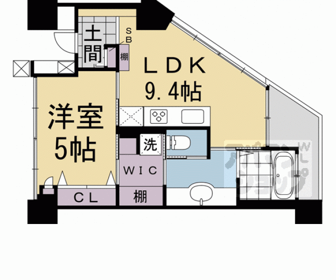 【シャリマー西大路】間取