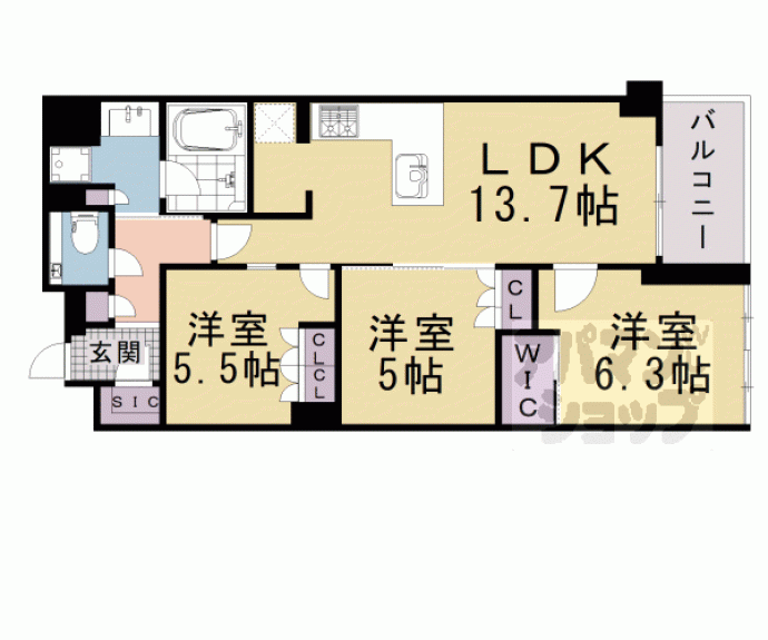 【イーグルコート京都御所南プレミアム迎賓館】間取
