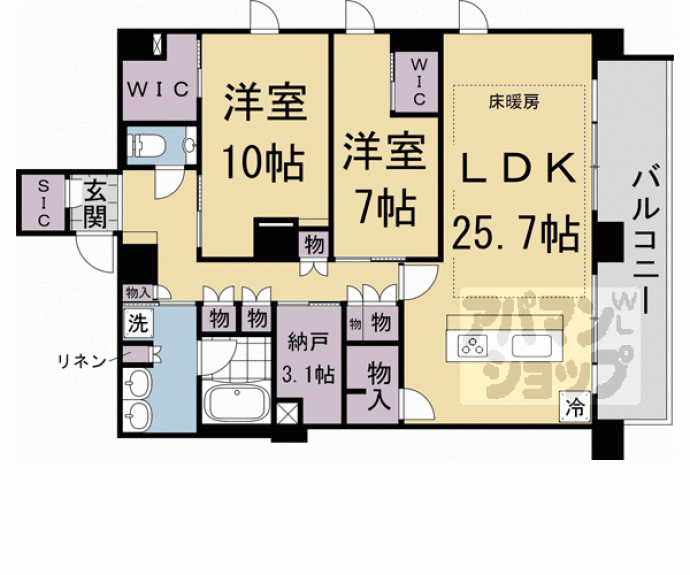【レーベン清水五条】間取