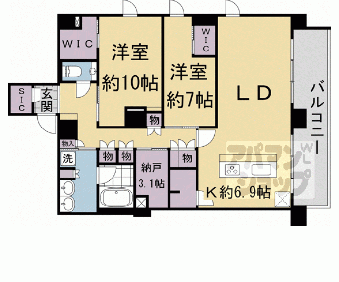 【レーベン清水五条】間取