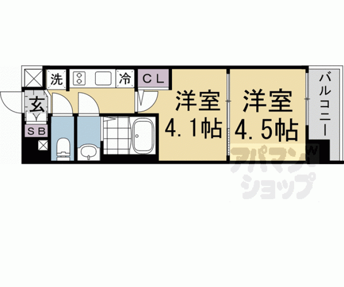 【エステムコート京都祥邸（キザシティ）】間取