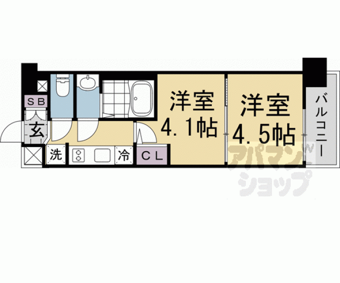 【エステムコート京都祥邸（キザシティ）】間取